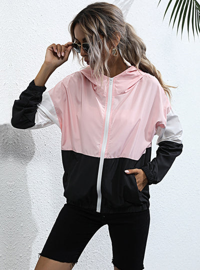 Loose Sunscreen Stitching Sports Jacket