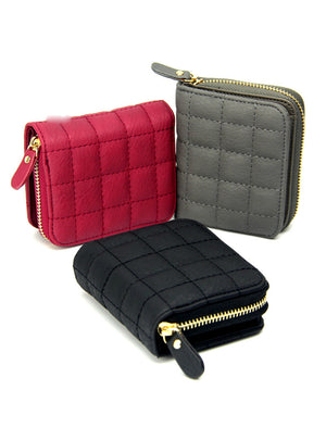 Short Wallets PU Leather Female Plaid Purses