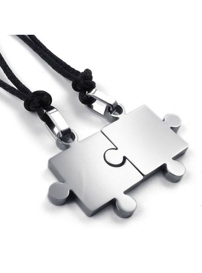 Mens Womens Steel Puzzle Pendant Love 