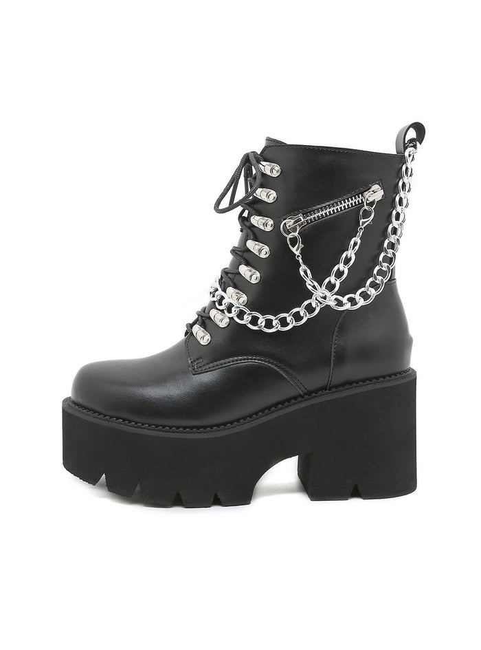 Middle Metal Chain Martin Boots
