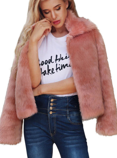 The Lapel Coat Women's New Faux Fur Short 