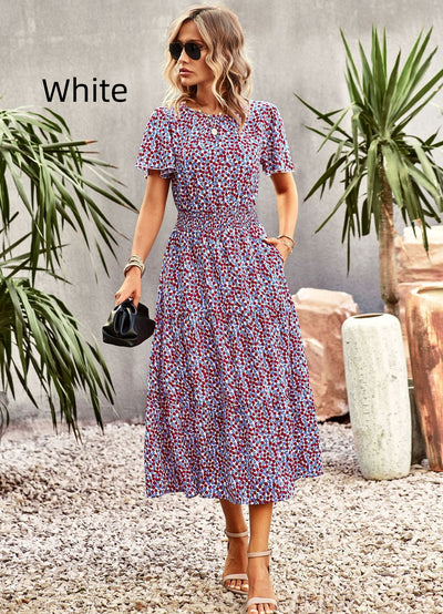 Summer Print Short-sleeved Dress