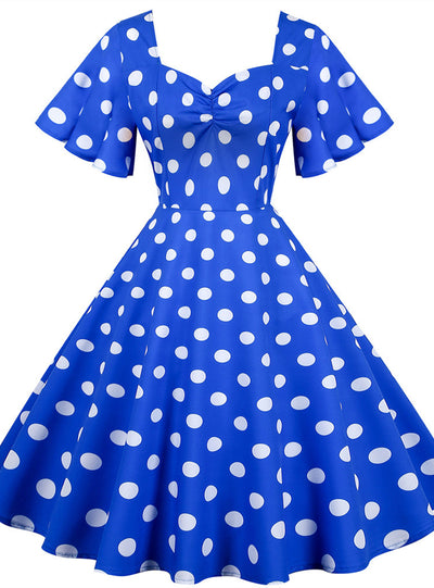 Slim Retro Polka Dot Printing Dress