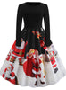 Vintge Christmas Printed Long Sleeve Dress