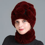 Knitted Fur Color Matching Hand Hook Hat