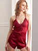 Lace Jumpsuit Imitation Silk Pajamas Set
