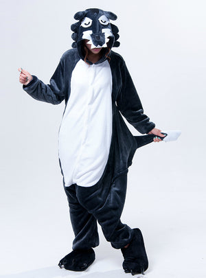 Flannel Cartoon Pajama Wolf Animal Onesie