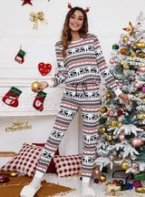 Loose Printed Christmas Home Suit Two-piece Set