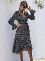Mid-length Ethnic Print Temperament Dress