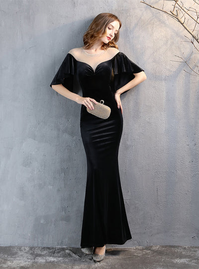 Sexy Velvet Mermaid Long Praty Dress