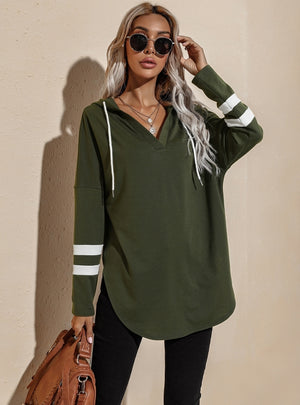 Women Long Sleeve Hooded Loose Top