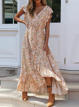 Floral Print Long Dress Boho Summer Maxi Dresses