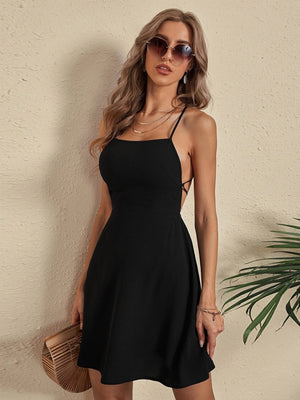 Sexy Suspender Backless Dress