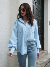 Women's Lantern Long Sleeve Shirt Loose Shirt