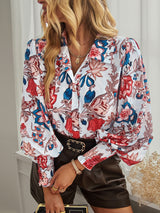 Long-sleeved Shirt Bohemian Style Printed Top