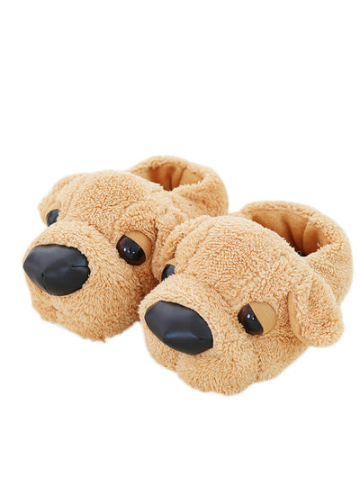 Cartoon Dog Slippers Lovers Warm Indoor Woman Slippers 