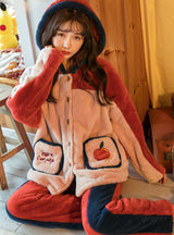 Apple Lovely Velvet Padded Suit Sweet Flannel