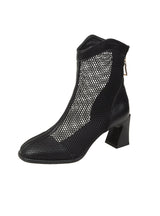 Women's Round Head Hollow Mesh Surface Boots