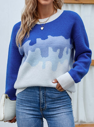Turtleneck Contrast Color Sweater