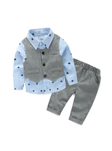 Gentleman Suit Shirt+Overalls 2pcs Long Sleeve
