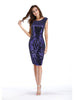 Round Neck V-neck Slim Sequined Dress