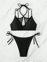 Solid Color Sexy Halter Bikini