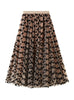 Dotted Floral Printed Skirt
