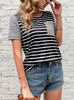 Casual Short-sleeved Striped T-shirt