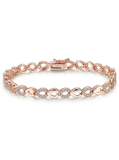 Rose Gold Heart Chain AAA Cubic Zircon Crystal
