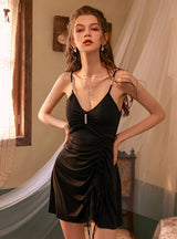 Sexy Ice Silk Small Chest Nightgown