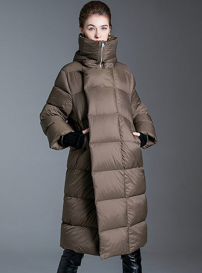 Knee Thickening Winter Hooded Down Jacket