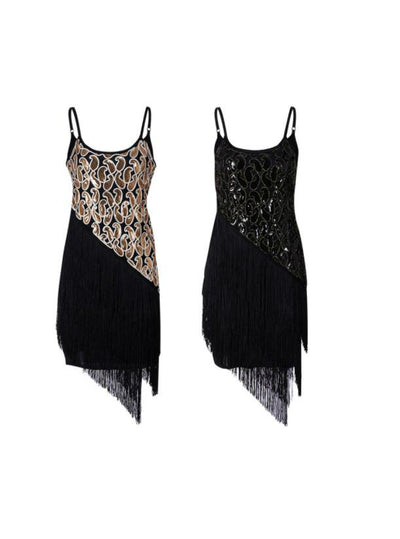 Sexy Straps Tassels Sequins Club Dress