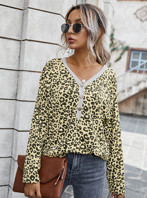 V-neck Leopard Coat Girl
