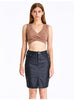 PU Black Split Hip Skirt