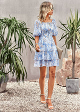 Square Neck Fashion Holiday Cake Dress