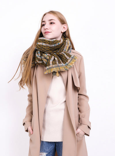 Plaid Scarf Women's Warm Cashmere Shawl
