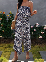 Chiffon Floral Loose Wide-leg Pants Jumpsuit