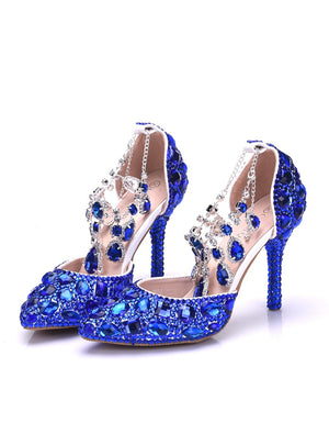 Rhinestone Sequins Pointed Wedding Shoes