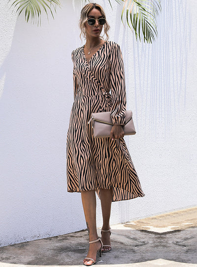 Women Retro Long Sleeve Floral Dress