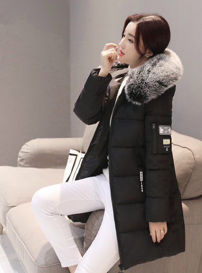 Parka Women Winter Coats Long Cotton Casual Fur 