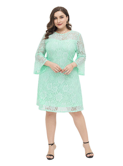 Elegant Loose Casual Long Sleeve Lace Dress
