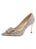 Pointed Sequins Bead Heel