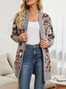 V-neck Leopard-print Long Cardigan