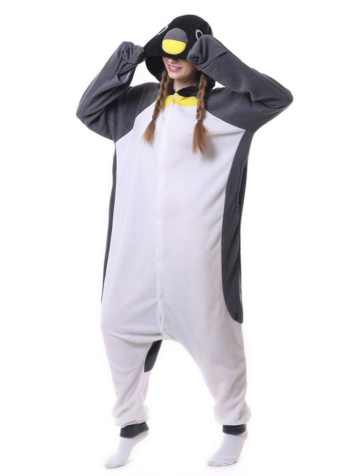 Gray Penguin Onesie Pajama Animal Onesie Sleepwear