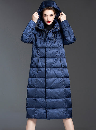 Loose Long-sleeved Over-the-knee Down Jacket