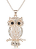 Owl Crystal Charming Flossy Necklaces & Pendants 