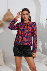 Round Neck Printed Long Sleeve Shirt