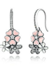 925 Sterling Silver Pink Flower Poetic Daisy Cherry
