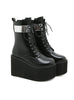 Women's Round-headed Front Lace-up Platform Booties