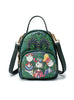 Women Backpack Green Forest Printing Mini Backpack